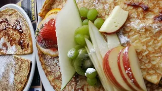 食物，浆果，水果，甜品，苹果，葡萄，煎饼