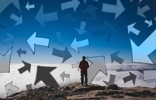 箭头，人，顶峰，顶峰，事业，很多，方向，对