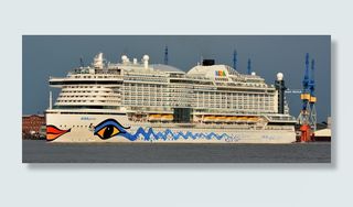 白色，蓝色，游轮，海洋，白天，游轮，汉堡，aida prima