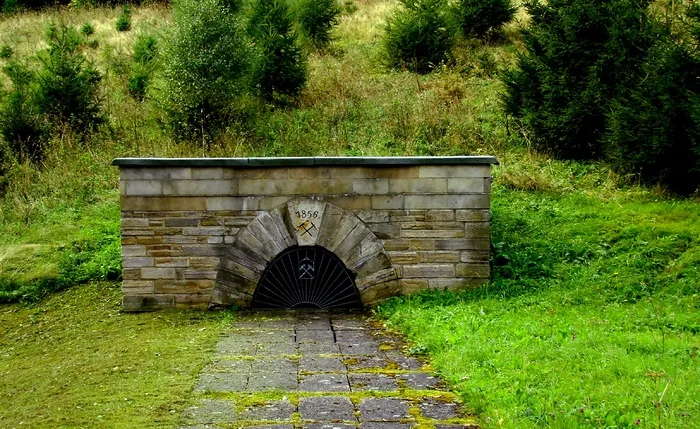 采矿、艺术挖掘、zeugnniss、neuhausen、矿山、供水、工厂、建筑