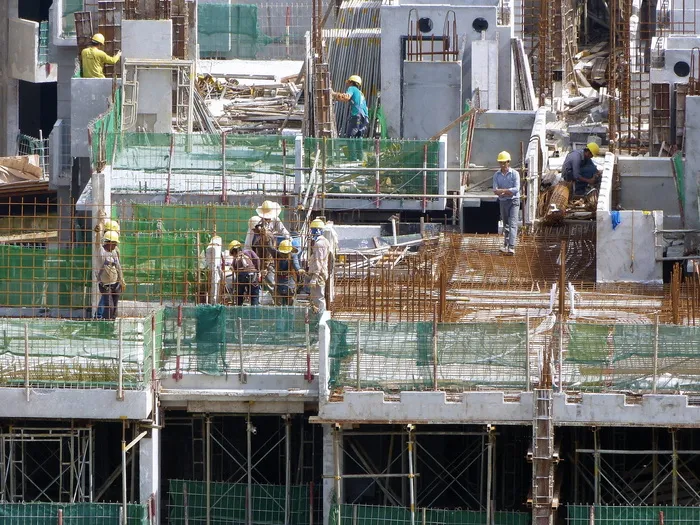 现场、施工、建造、工作、工人、人力、活动、起重机
