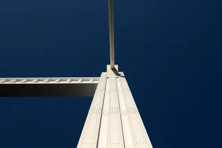 桥梁，建筑，铆钉，工程，蓝色，天空，晴空，低角度视图