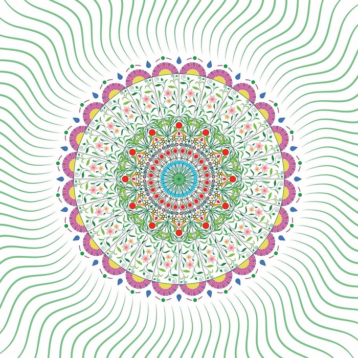 花卉，抽象，花卉，手工装饰，绘画，曼荼罗，手工绘制，印度