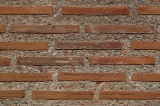 棕色混凝土墙，石头，墙，混凝土，旧，无人，背景，宏