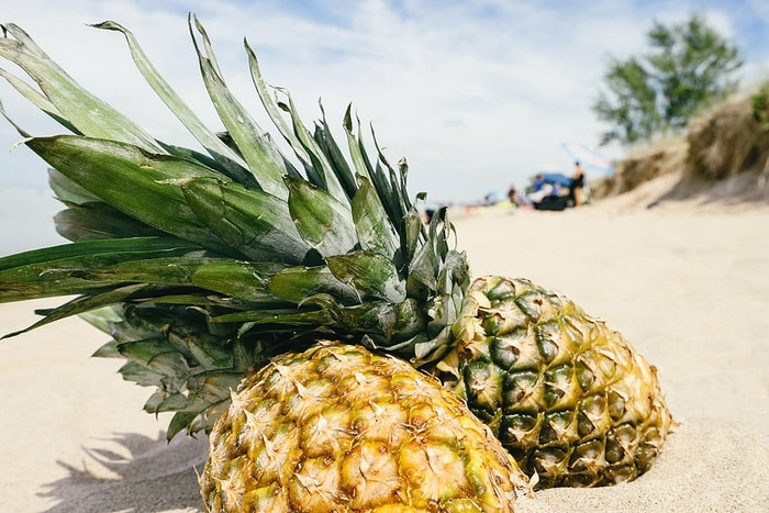 第二，菠萝，沙子，白天，沙子，海滩，夏天，夏天