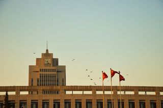 山东大学，著名的新建筑，图书馆，建筑结构，建筑外观，建筑，天空，城市