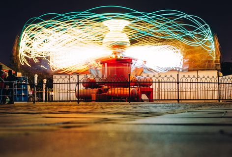 俄罗斯, nizhneimeretinskaya bukhta, 索契公园, Carucell, 光漆, 光绘, 夜, 索契