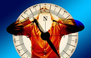 脸，指南针，迷失方向，定向，混乱，无目标，困惑，无方向