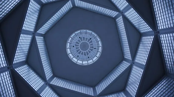 六角形蓝色屋顶壁纸