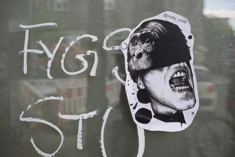 戴大猩猩面具的人