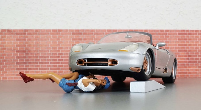 模型车、保时捷、boxster、运动型、银色、敞篷车、汽车、玩具