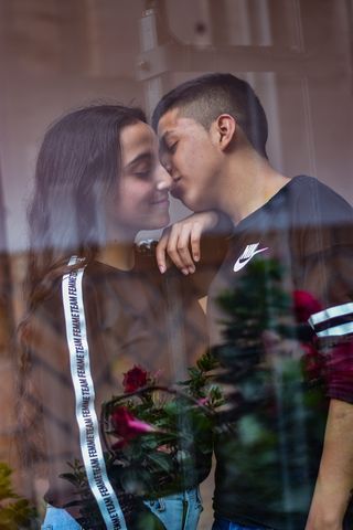 关系，大教堂，年轻，教堂，建筑，夫妻，老年，多彩