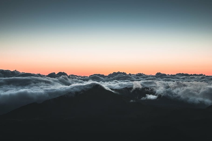 风景照片，山脉，海洋，海浪，日落，山脉，风景，山峰