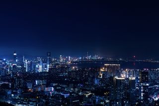 夜景，长曝光，海湾，建筑外观，建筑，城市，建筑结构，夜间