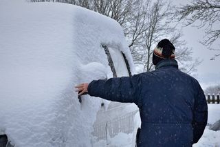 冬季、人、车、雪、残疾、车辆、严寒、成人