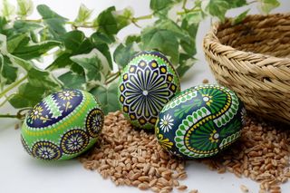 索布复活节彩蛋，复活节彩蛋，复活节彩蛋，复活节装饰，蜡工艺，复活节快乐，春天，彩蛋