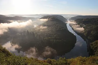 萨尔环路，秋天的早晨，视觉，雾，自然，风景，风景，阳光
