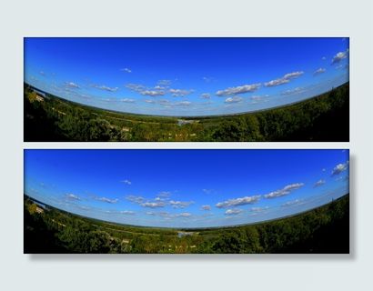 天，树，云，蓝，没有人，全景，自然，天