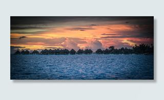 棕色、木质、小屋、车身、水、波拉波拉、日落、法属波利尼西亚