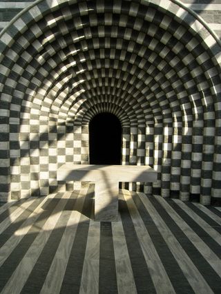 灰色, 白色, 条纹, 光学, 错觉, 混凝土, 隧道走廊, 表