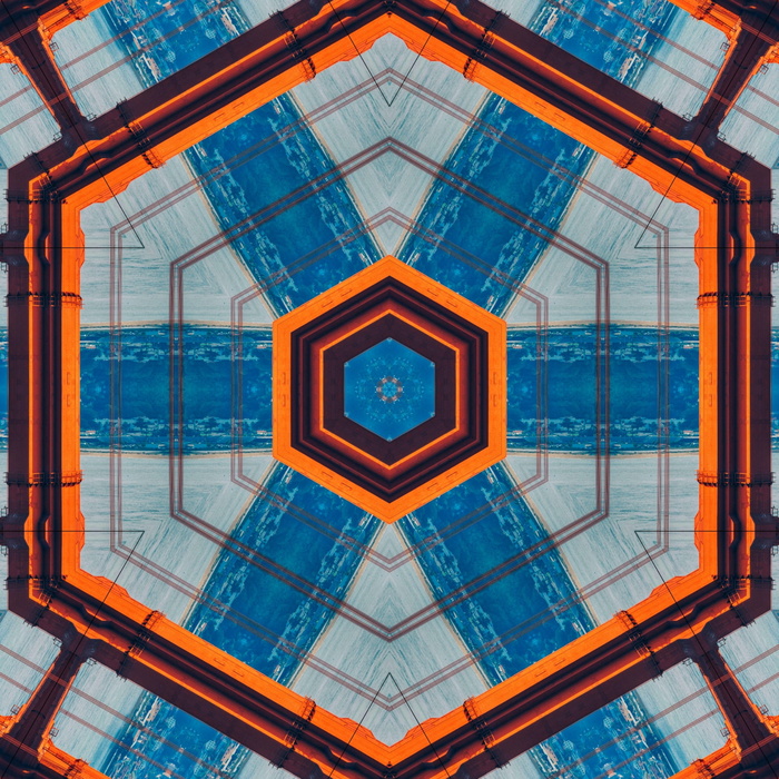 五彩六边形错觉图