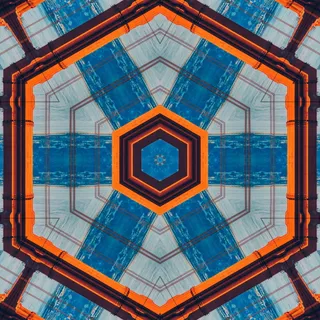 五彩六边形错觉图