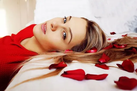 迷人，美丽，美丽，床，卧室，脸，时尚，女性