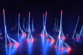 serralves、葡萄牙、波尔图、舞蹈、灯光、蓝色、电力、现代艺术