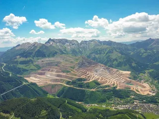 矿石山，铁矿石，山，风景，全景，山脉，风景，景观