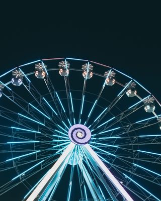 灯，吊灯，运动，游乐园，线条，圈子，摩天轮，嘉年华