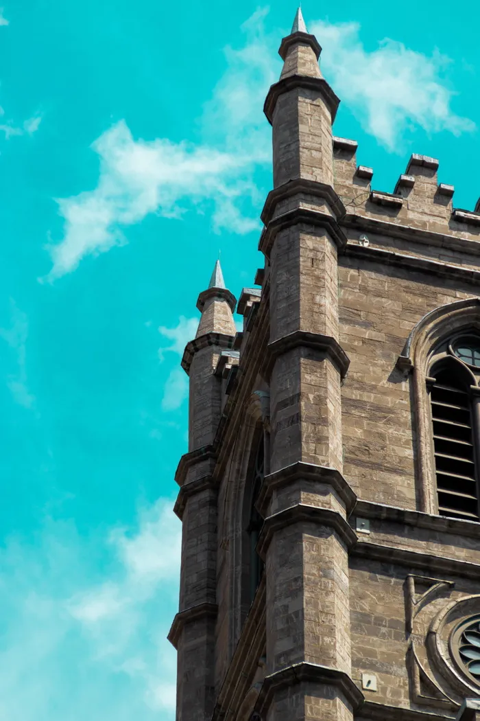 加拿大蒙特利尔，圣母大教堂，角形，蓝色，天空，抽象，宗教