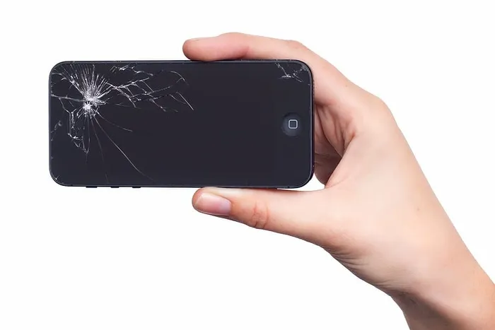 人，手持，黑色，破损，iphone 5，苹果，iphone，显示屏