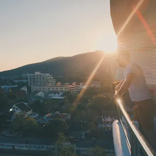 泰国，清迈，阳台，思考，日出，风景，亚洲，城市