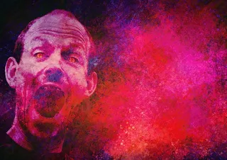 尖叫，男人，红色，背景，万圣节，恐怖，恐怖，怪异