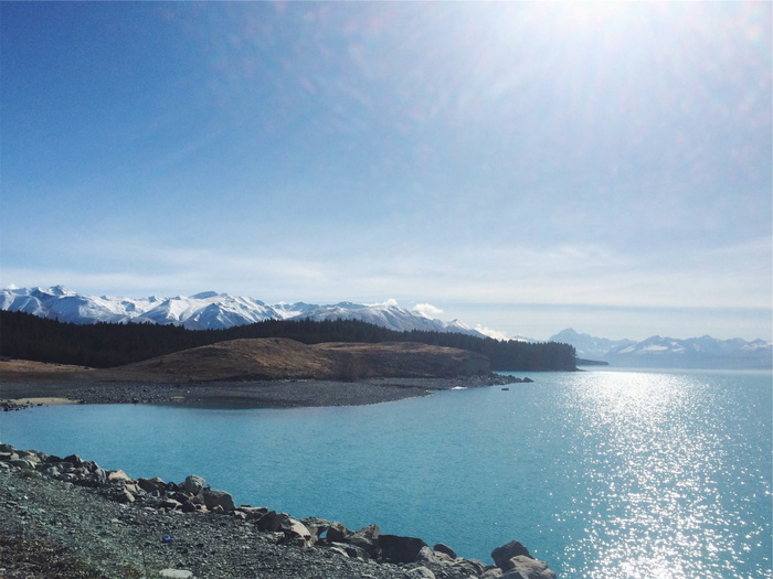 山，身体，水，宽，摄影，山，海洋，中午