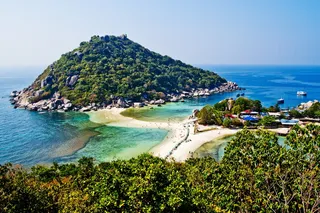 风景摄影，山脉，绿色，树木，身体，水，泰国koh tao