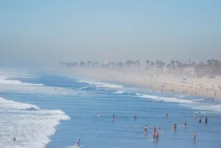 鸟瞰，风景，人，海滩，团体，海洋，海洋，水