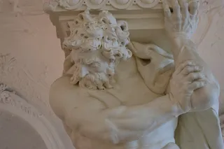 雕像、圆柱、城堡、维也纳、贝尔维德宫、阿特拉斯、雄伟、古老