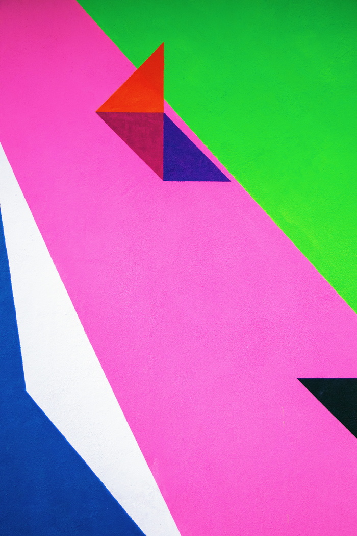 粉色和五彩抽象艺术