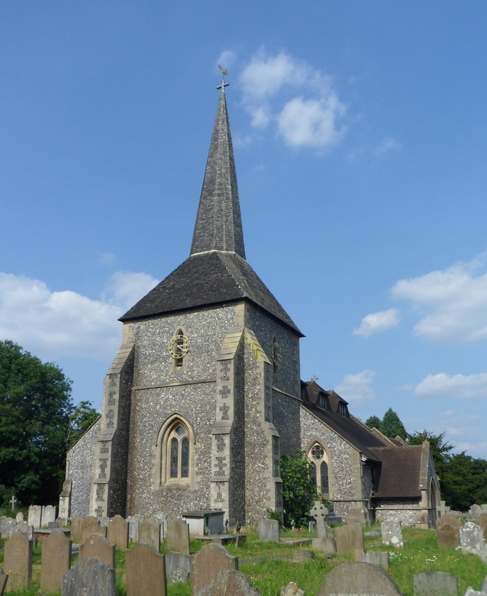 All Saints Church，Banstead，England，surrey，Religural，spire，墓地，building