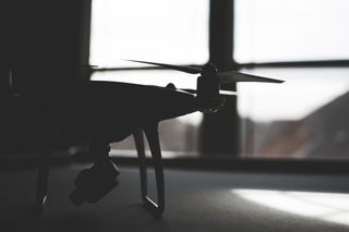 无人机、幻影4、dji、室内、窗户、无人、缺席、聚焦前景