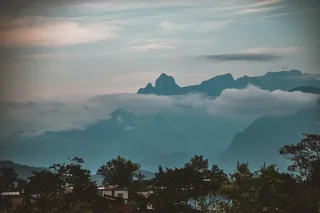 奥地利，拉滕伯格，山，云，天空，树，日落，拉滕伯格