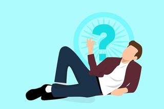 斜倚人思考的图解。