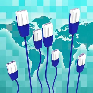 表示全球通信和全球通信的计算机网络