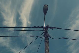 光、天空、技术、低角度视图、电缆、云层-天空、连接、电力