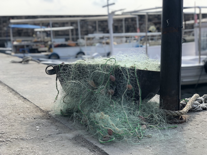 港口，渔网，捕鱼，渔夫，海，绳索，鱼，船