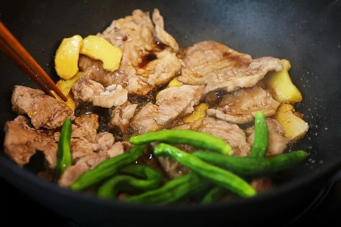 猪肉，生姜，烹饪，食物，表演应该感觉，搅拌，日本，生姜工具
