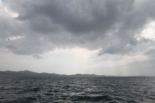 大海，前进，暴风雨，巨浪，波浪，海洋，地中海，云天