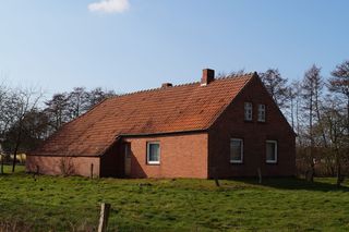 旧、无人居住、废弃、东弗里西亚、农村、砖砌、建筑