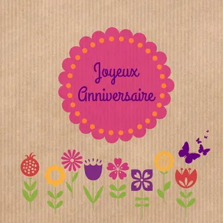 地图、生日、牛皮纸、鲜花、自然、多彩、现代、风格化